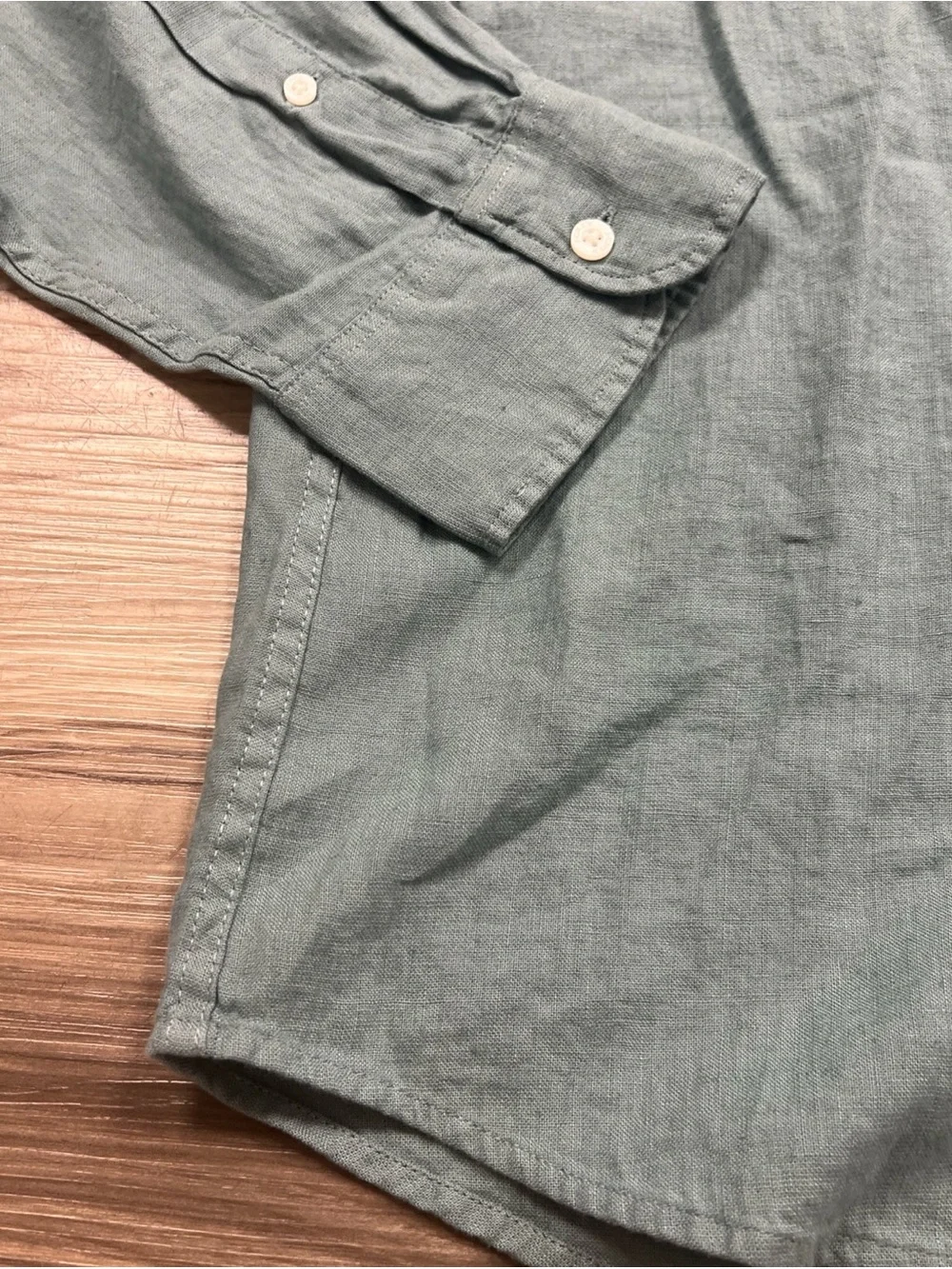 J.Crew Classic Linen Blend Oxford Button Down Shirt Green Men’s 2XL AL179 $110